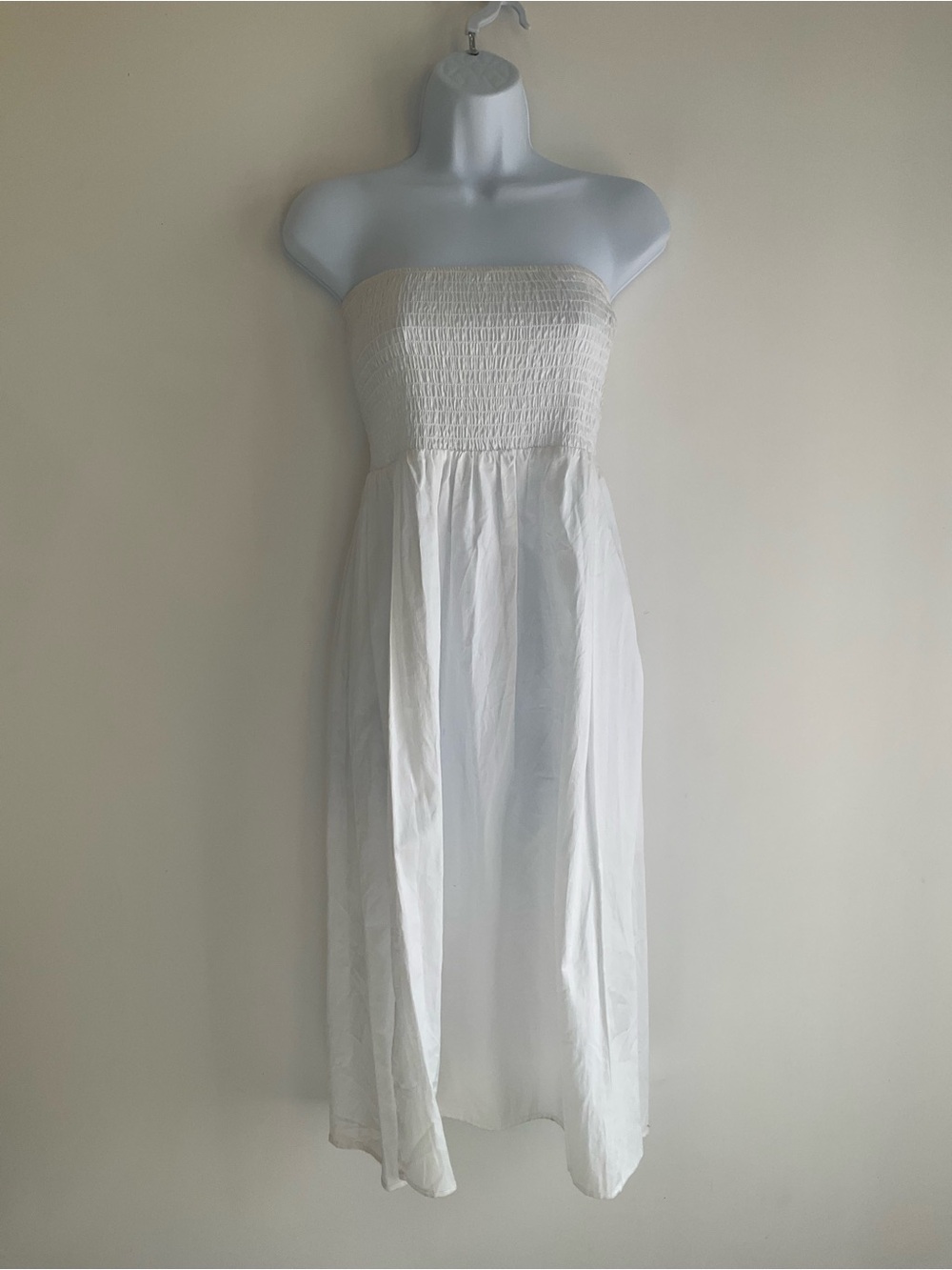 wild fable White Strapless Smocked Midi Dress